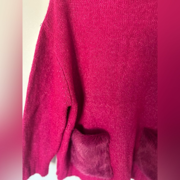 ZARA Oversized Hot Pink Turtleneck Sweater Size Small - Picture 8 of 12